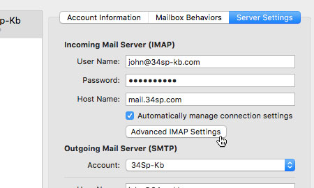 mac mail incoming server settings