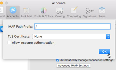 att net email settings for mac mail